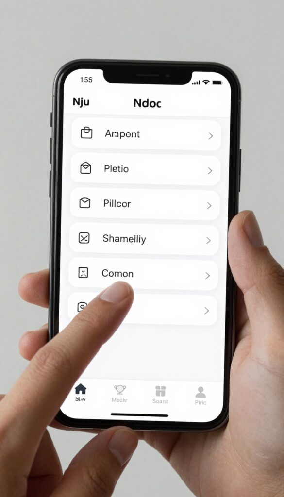 Aplikacja nju mobile na smartfonie z funkcją kontaktu