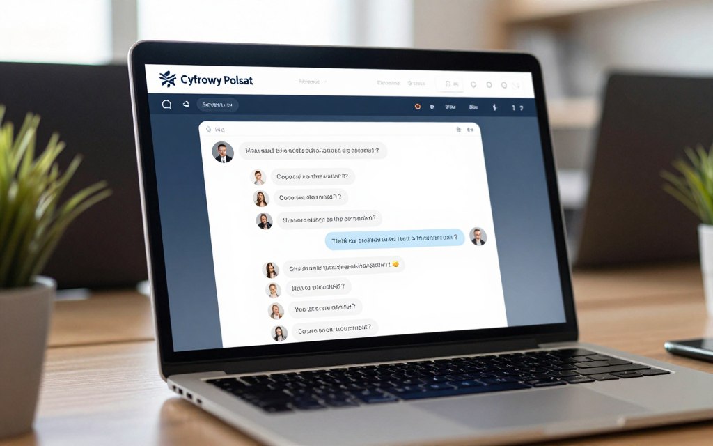 Czat online z konsultantem Cyfrowy Polsat na laptopie