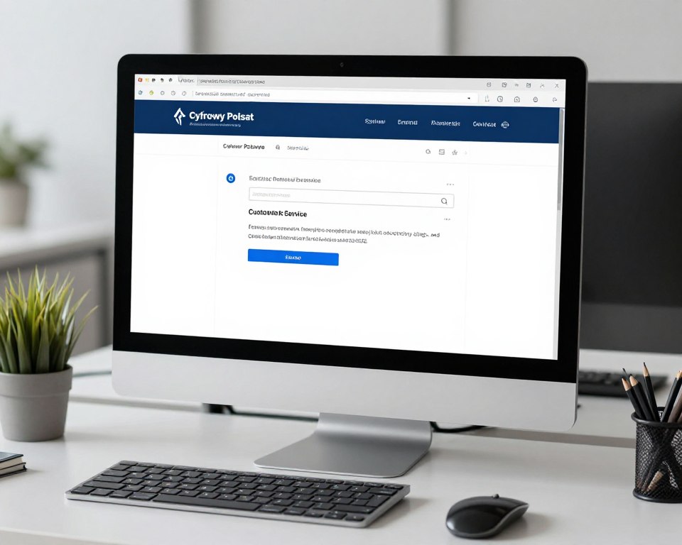 Komputer z otwartym formularzem e-mail do Cyfrowy Polsat