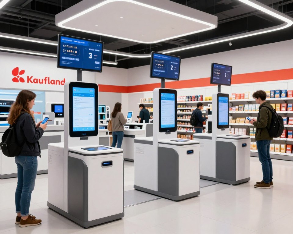 Modern retail technology in Kaufland store