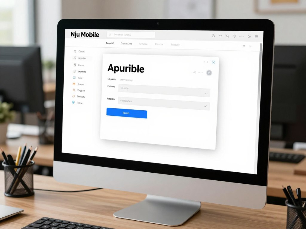 Nju mobile kontakt mail - ekran komputera z otwartą skrzynką mailową
