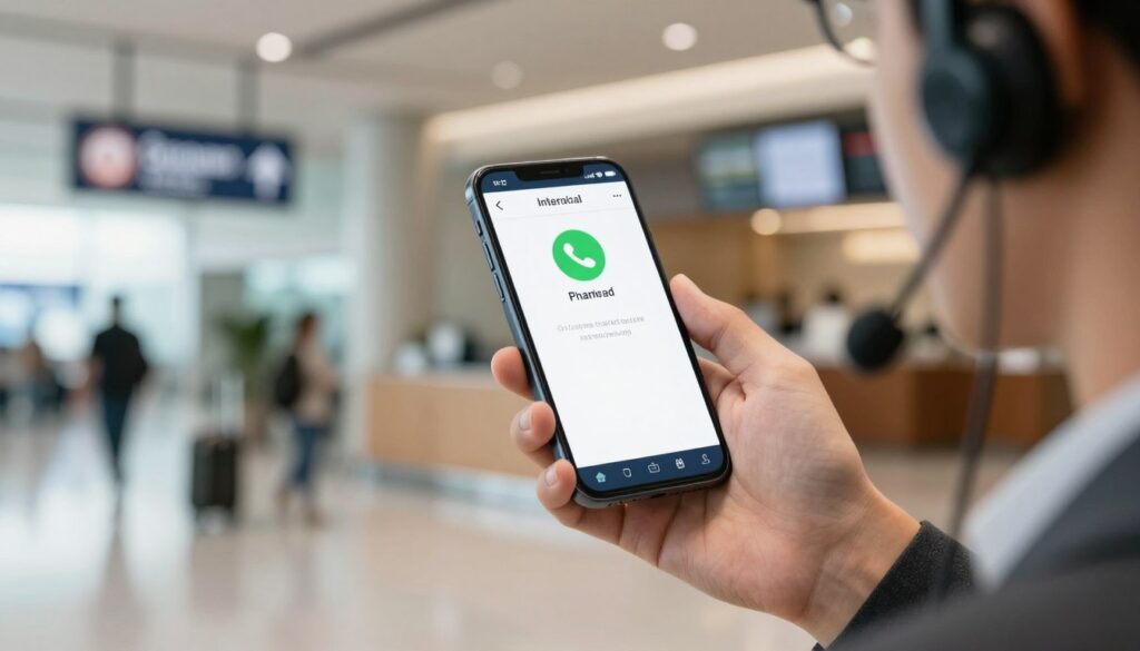 Osoba dzwoniąca na infolinię z telefonu komórkowego za granicą