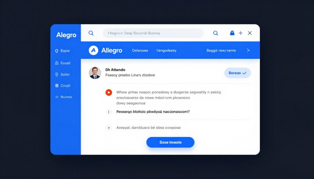 Skrzynka email z wiadomością od obsługi Allegro