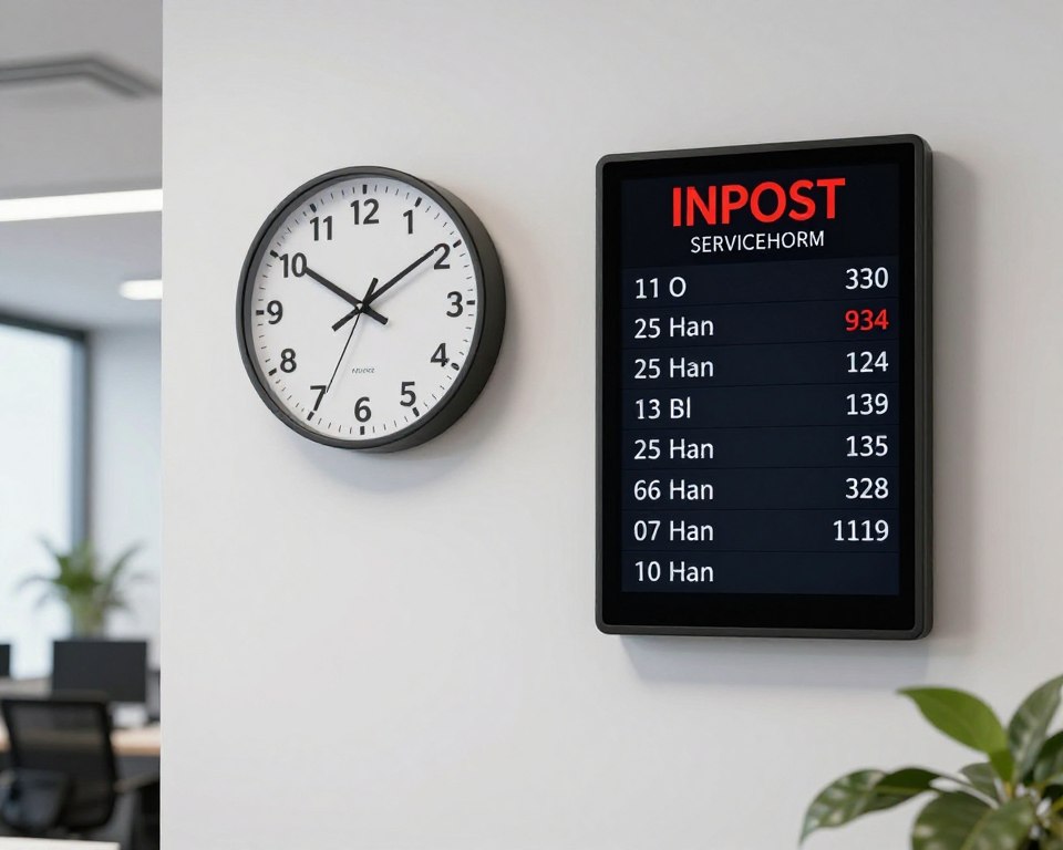 Zegar pokazujący godziny pracy infolinii InPost