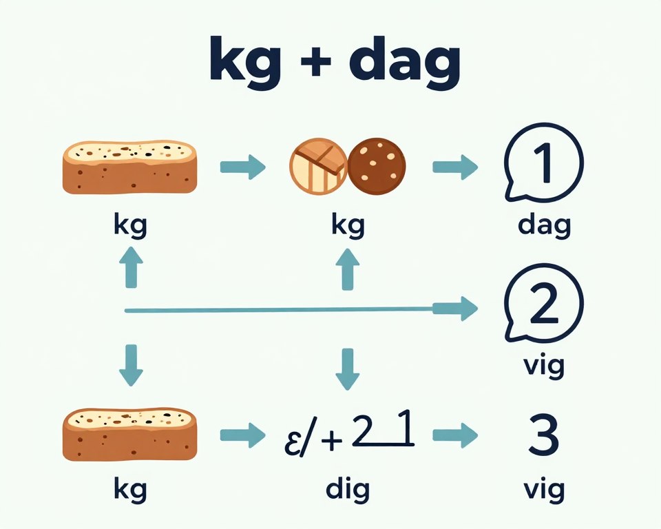 ilustracja wzoru matematycznego przeliczania kg na dag