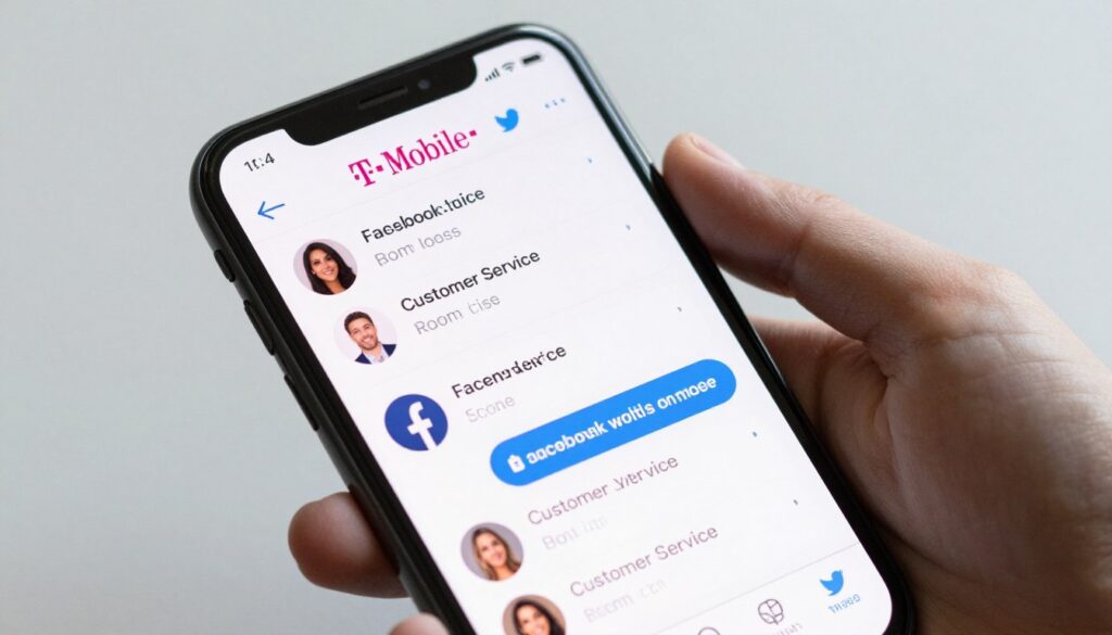 social media t mobile na ekranie smartfona
