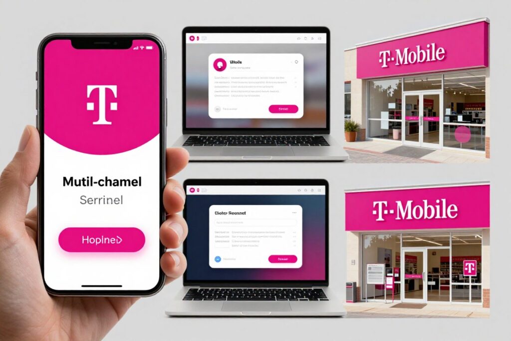 wielokanałowy kontakt z t mobile - telefon komputer i salon