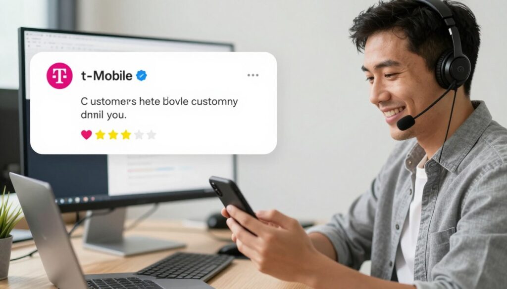 zadowolony klient po udanym kontakcie z t mobile
